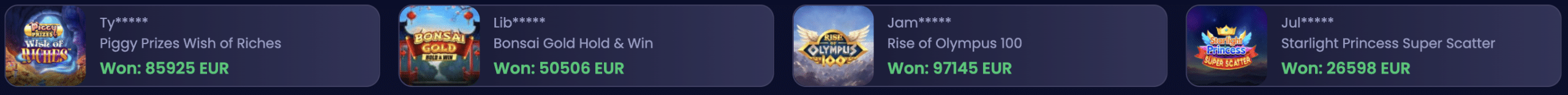 recente winnaars boomsbet